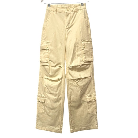 Wild Fable High Rise Cargo Utility Pants Butter Yellow Size XXS - Picture 3 of 5